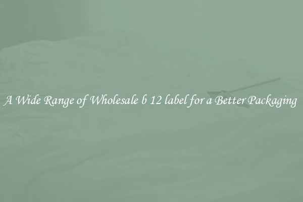 A Wide Range of Wholesale b 12 label for a Better Packaging 