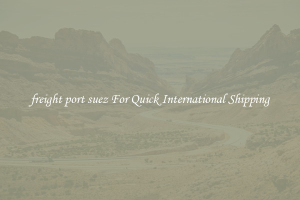 freight port suez For Quick International Shipping