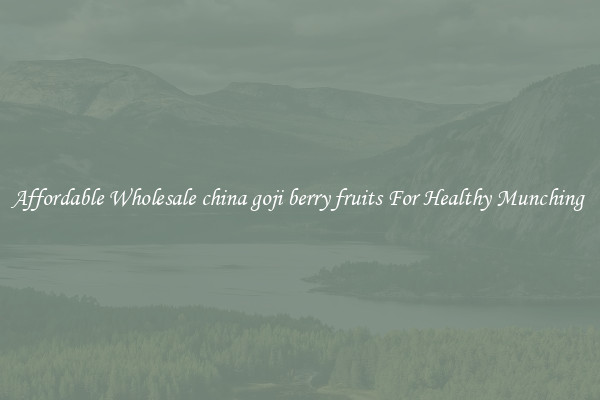 Affordable Wholesale china goji berry fruits For Healthy Munching 