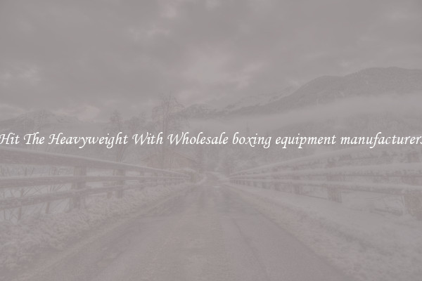 Hit The Heavyweight With Wholesale boxing equipment manufacturers