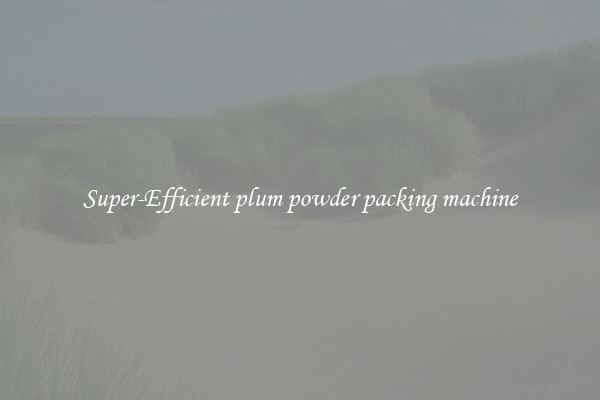 Super-Efficient plum powder packing machine