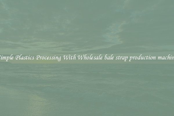 Simple Plastics Processing With Wholesale bale strap production machine